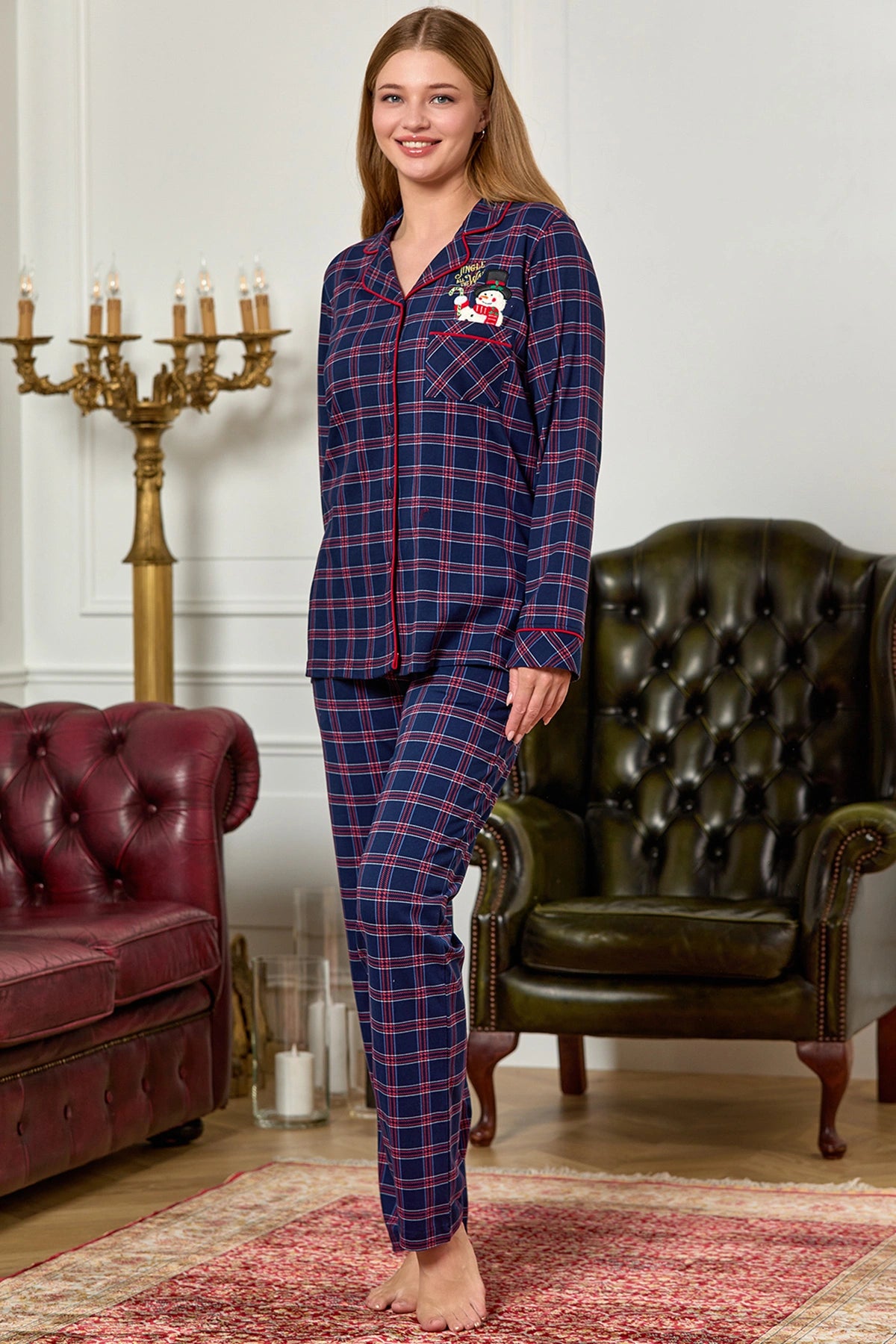 Cotton Fleece Fully Buttoned Pajama